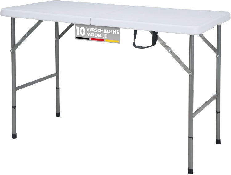 FLOORDIREKT Klapptisch Fukui Höhenverstellbar Wetterfest für Innen und Außen 120 x 60 cm