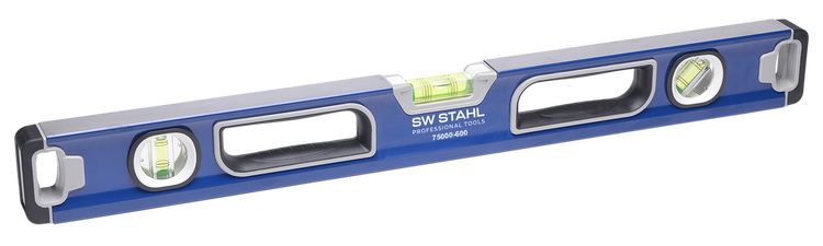 Wasserwaage, mit magnetisch Boden, Aluminiumkörper, 600 mm, mit einer horizontale, vertikale und eine 45°-Libelle, SW Stahl, 75000-600