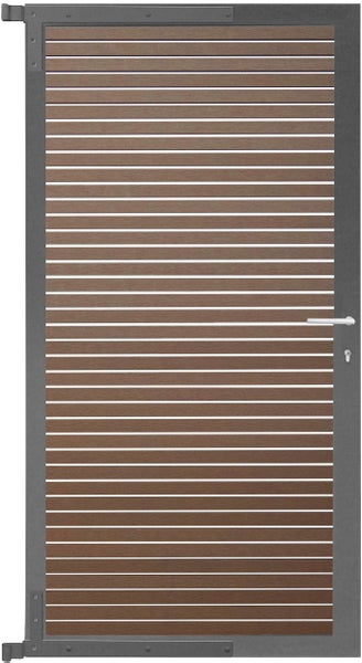 GartenLand Steckzauntor Air Gap ca. 90 x 175 cm WPC Schokobraun Aluminium Anthrazit