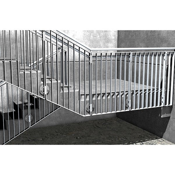 Gelbe Gerüststützen stabilisieren eine Wand.