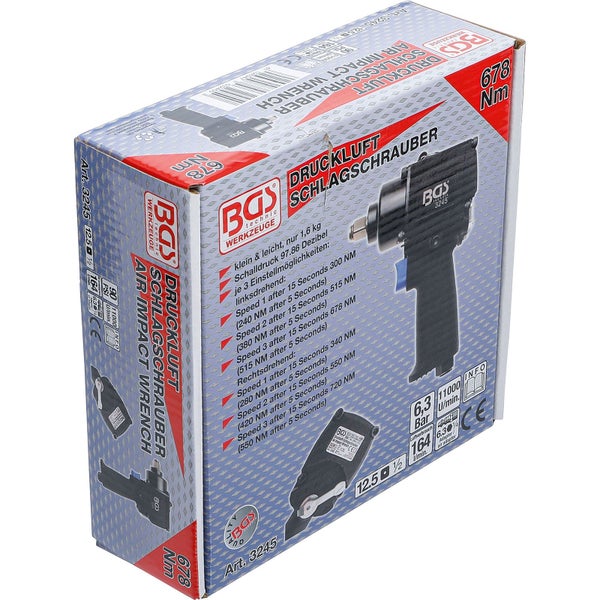 BGS Druckluft-Schlagschrauber 12,5 mm (1/2) 678 Nm - 3245