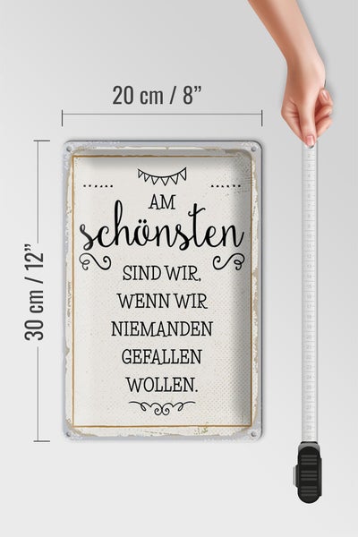 Blechschild Spruch 20x30cm Wenn wir niemanden gefallen wollen