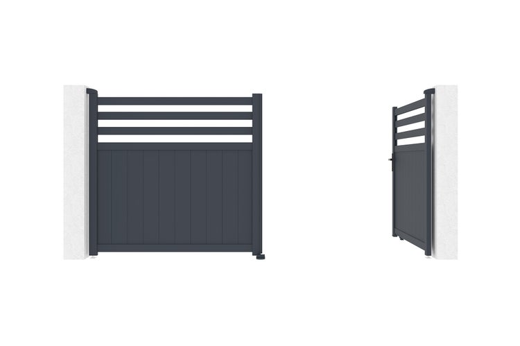 Drehtor 3,4 m NEVIS H.160 graues Aluminium