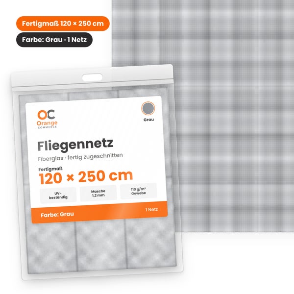 Orange Commerce Fliegennetz aus Glasfaser in den Maßen 120 mal 250 Zentimeter zur Insektenabwehr