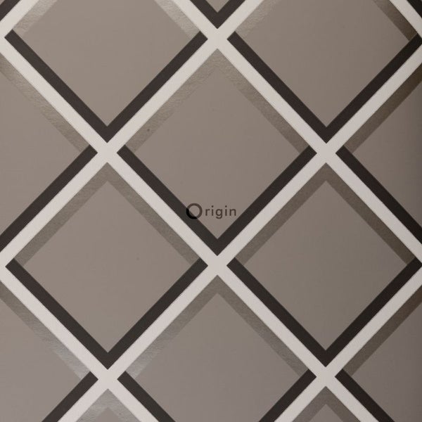 Origin Wallcoverings Tapete geometrisches Motiv Taupe - 52 cm x 10,05 m - 307127