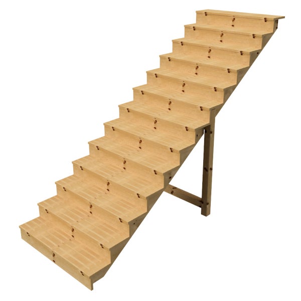 Holztreppe mit zwölf Stufen
