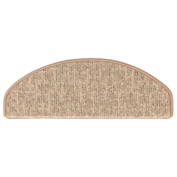 FLOORDIREKT Stufenmatte Alto - Selbstklebend - Beige - Halbrund - 23,5 x 65 cm