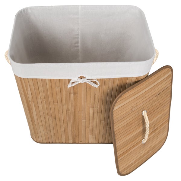 Wäschekorb tectake  53 x 33,5 x 63 cm aus Bambus beige