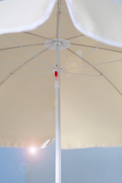ROBA Sonnenschirm-Set, mit Metallgestell, in beige, Befestigungsleiste grau lasiert
