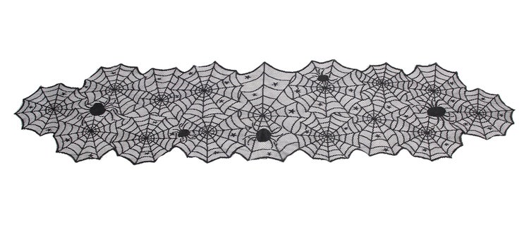Tischläufer mit Spinnennetz-Motiv für Halloween-Dekoration