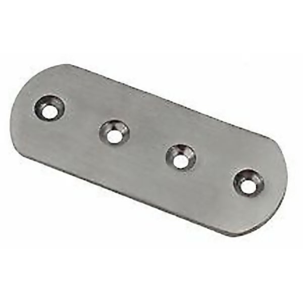 Flachverbinder aus Metall mit vier Senkbohrungen zur stabilen Verbindung von Bauteilen.