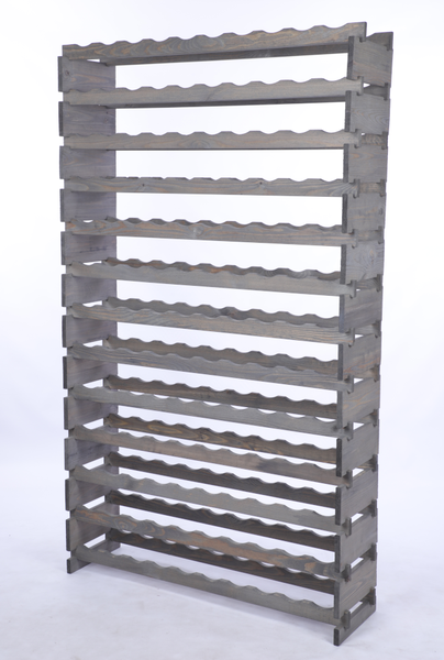 Weinregal VINOTECA FLEX PRO HxBxT 177x103x28cm 130 Flaschen auf 13 Ebene Massives Kiefernholz Grau