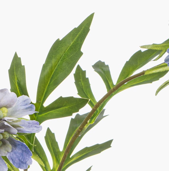 Künstliche Graspflanze im schwarzen Kunststofftopf mit hellbraunen Blütenständen