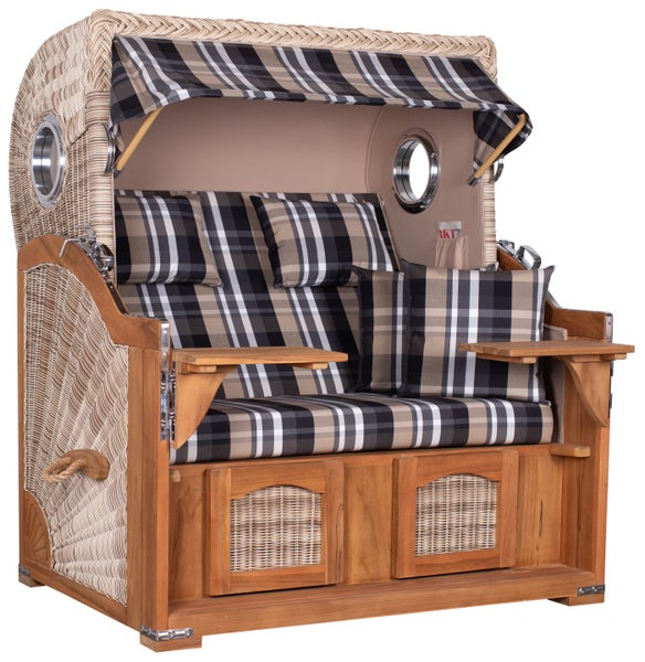 Strandkorb Rantum Grande Teak PE shell Dessin 583