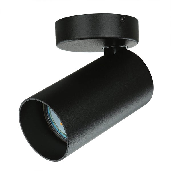 Schwarze Deckenleuchte mit zylindrischem Strahler