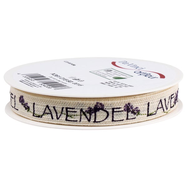 Dekoratives Lavendelband auf einer Spule