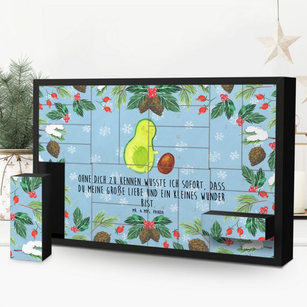 Mr. & Mrs. Panda Befüllbarer Adventskalender Avocado Kern rollt - Blau Pastell