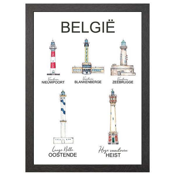 Belgische Leuchttürme Poster Im A2-Rahmen - Joyin