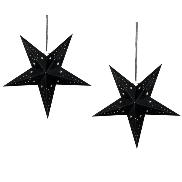 Wanddekoration 2er Set LED MOTTI Stern 45 cm Schwarz