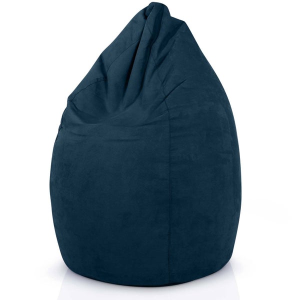 Green Bean Sitzsack mit Rückenlehne 60x60x90cm - Indoor Sitzkissen 220L Füllung Kuschelig Waschbar - Bean Bag Bodenkissen Lounge Chair Sitzhocker - Dunkelblau