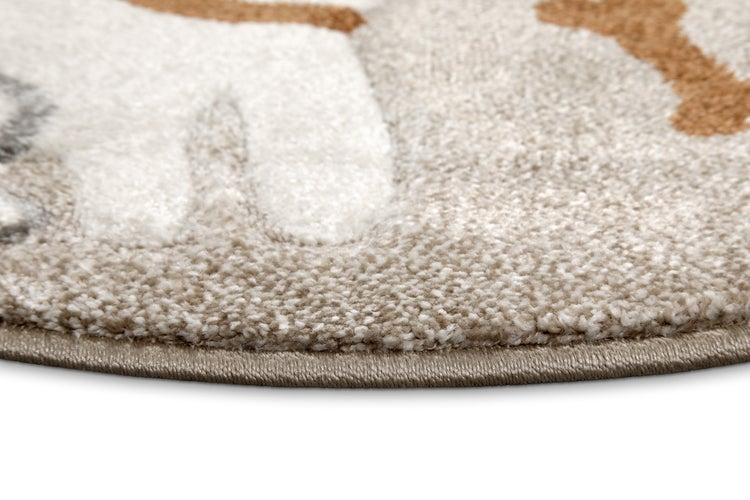 Kinderteppich Sand Beige meliert Rocky & Friends Smart Kids 160 cm rund