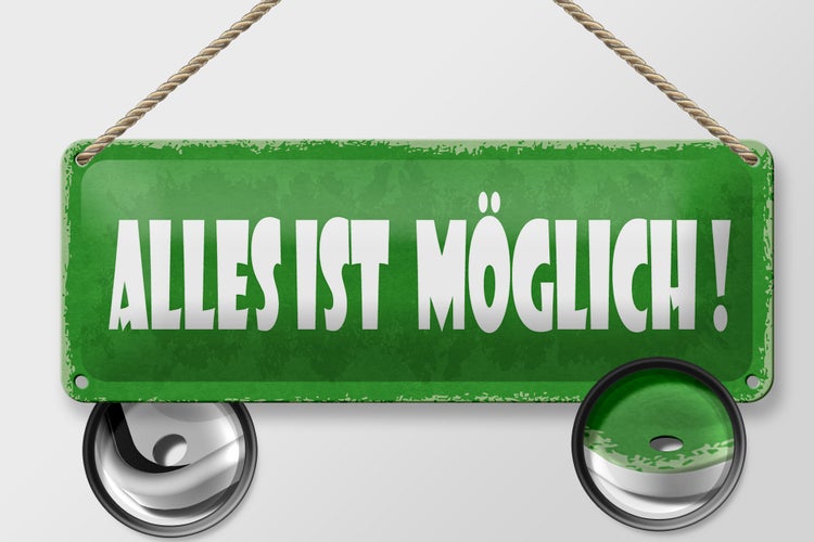 Blechschild Spruch 27x10cm alles ist möglich Dekoration