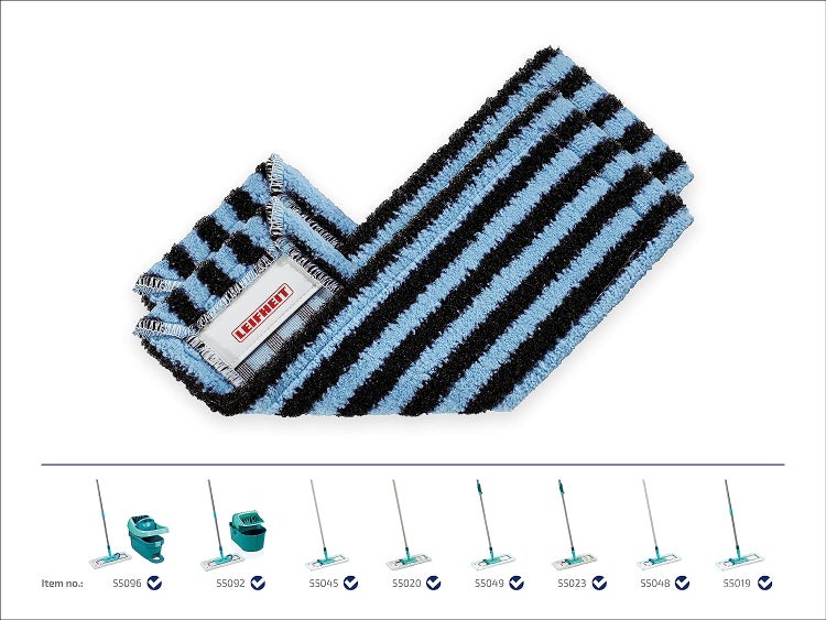 Leifheit 2er Set Wischbezug Profi XL outdoor für sehr groben Schmutz, Bodenwischer Ersatzbezug für ideale Schmutzaufnahme dank 2-Faser-System, für den Außenbereich, raue Fliesen und Steinböden