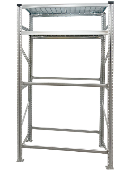 PROREGAL Reifenregal Proximo 200x120x40cm bis zu 12 Reifen auf 2 Ebenen + 2 Ablagen Verzinkt