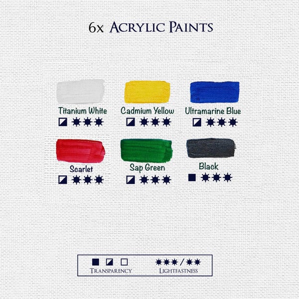 Artina Crylic Acrylfarbe 500ml (6tlg)