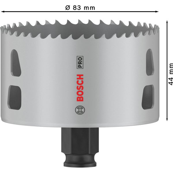 Bosch Pro Lochsäge mit einem Durchmesser von 83 Millimeter und einer Höhe von 44 Millimeter
