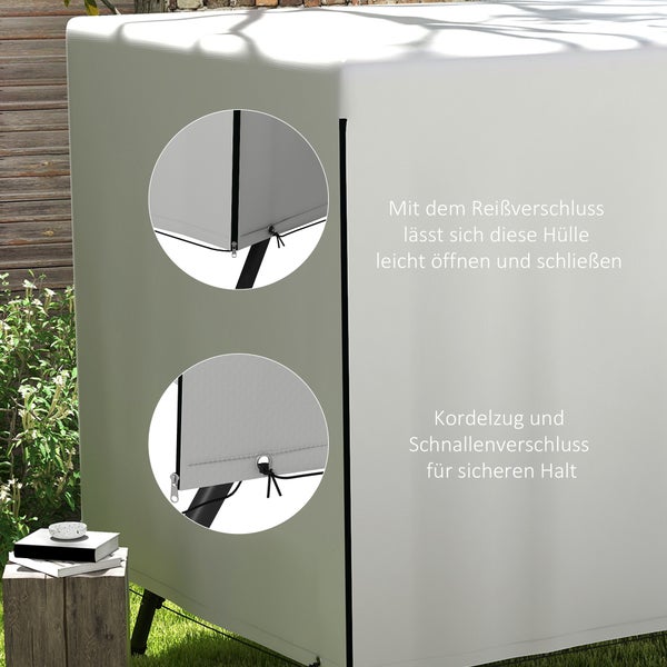 Outsunny Schutzhülle, Abdeckhaube, UV-Schutz, extra Befestigung, Rechteckig, 215 x 155 x 150 cm, PE, Grau