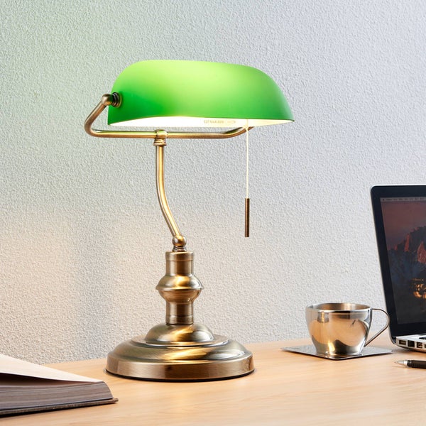 Lindby Tischlampe Milenka (Retro, Vintage Antik) in Bronze aus Metall (1 flammig E27) - Tischleuchte Schreibtischlampe Nachttischlampe Wohnzimmerleuchte