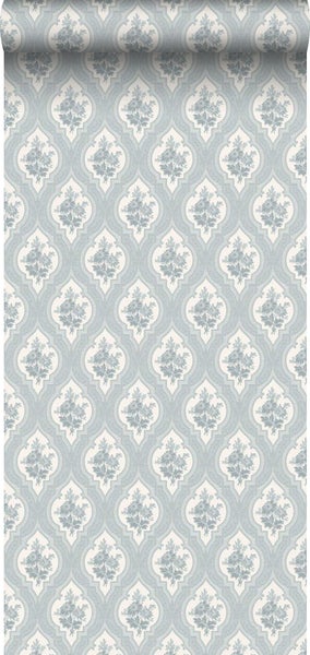 Borastapeter Tapete Barockmuster Graublau - 53 cm x 10.05 m - 660269