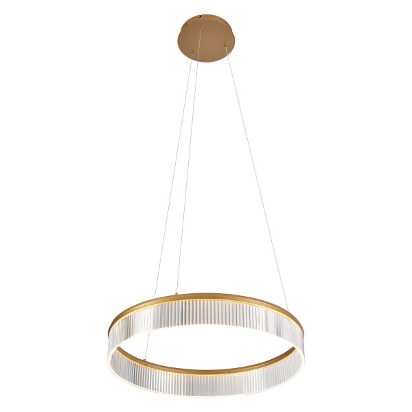 Ringförmige Hängeleuchte mit Glaselementen