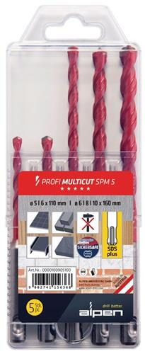 Alpen Profi Multicut Bohrer Set, fünf Stück