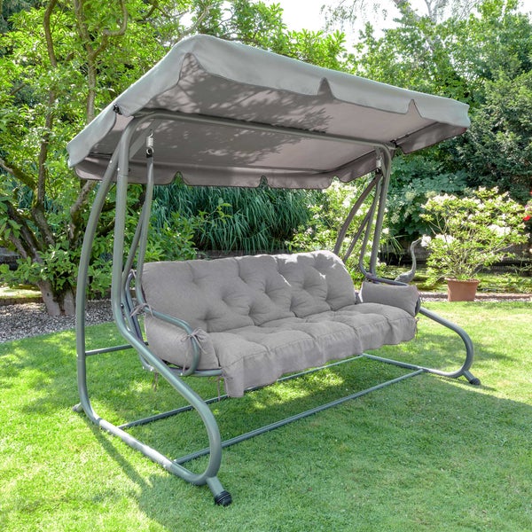 Beautissu Flair HS Hollywoodschaukelauflage 180x50x8cm Hellgrau