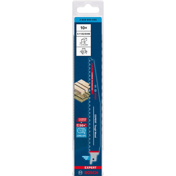 Bosch 10x Expert Tough Wood S 1142 KHM Säbelsägeblatt - 2608900405