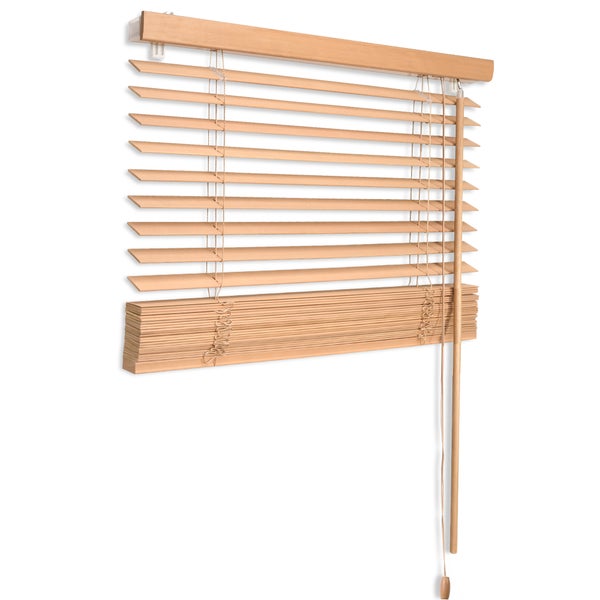 Holzjalousie mit Lamellen zur Fensterdekoration und zum Sichtschutz für den Innenbereich