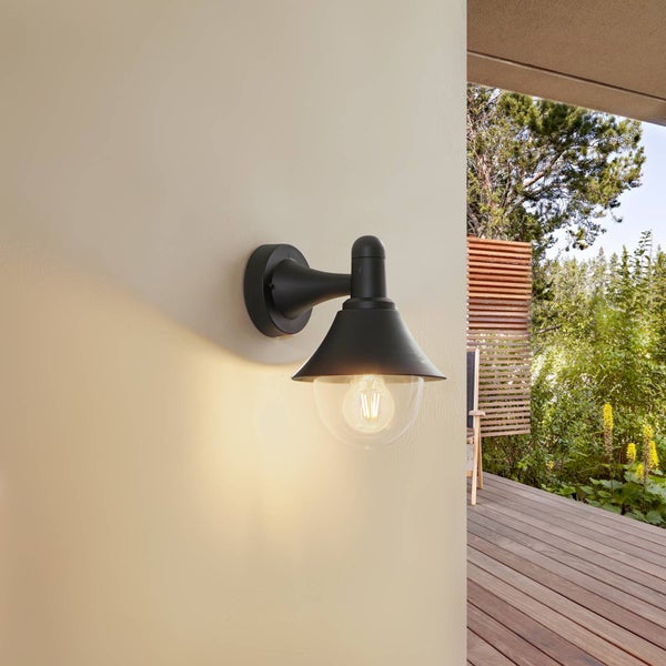 Lindby Wandleuchte außen Keicy (spritzwassergeschützt (Modern) in Schwarz (1 flammig, E27) - Außenwandleuchten Wandlampe Led Außenlampe Outdoor für Außenwand/Hauswand