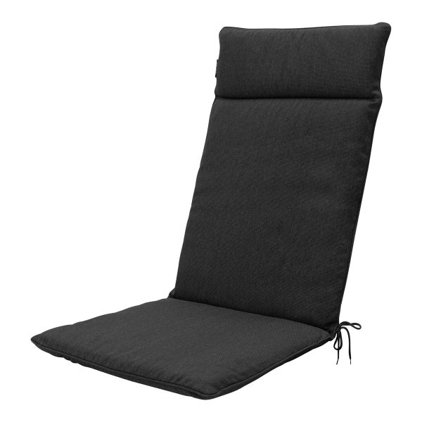 Hochlehnerauflage schwarzes Canvas Eco+ - Ca. 120x50 cm - 4er-Set