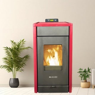 SCHENGER Pelletofen HP07 Rot A++ 8,0kW Vollautomatisch+WIFI+Eco Modus