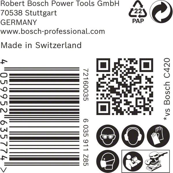 Bosch EXPERT M480 Schleifnetz, 115 x 107 mm, K 80, 50 Stück - 2608901627
