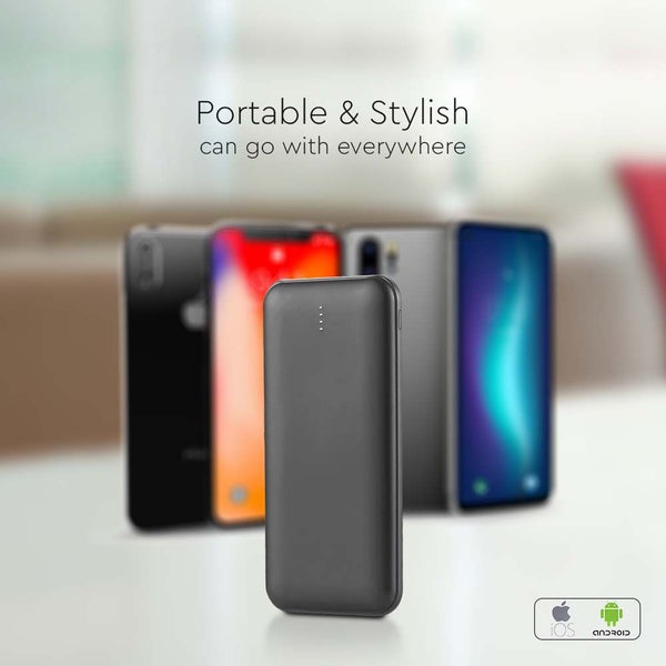 LED Display Power Banks - Schwarzes Gehäuse - 10000mAh