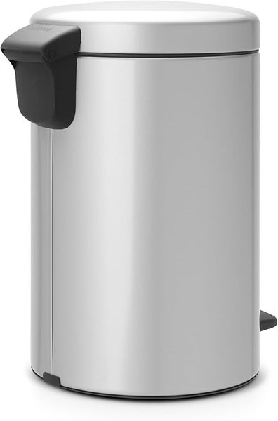 Brabantia Klassischer Tretmülleimer Mit Soft Verschluss 12 Liter HxBxT 41,1 x 25,1 x 33,8 cm Metall Metallik Grau