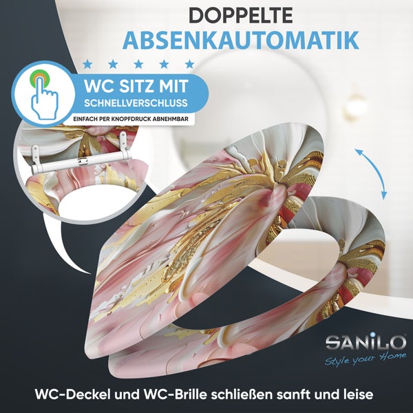 Sanilo WC Sitz mit Absenkautomatik und Schnellverschluss mit abstraktem Muster