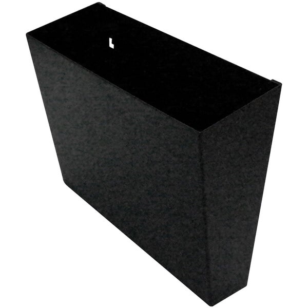Schwarzer, rechteckiger Wandblumentopf aus Kunststoff mit matter Oberfläche.
