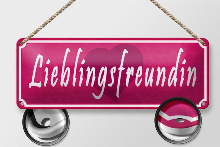 Blechschild Spruch 27x10cm Lieblingsfreundin Herz Dekoration