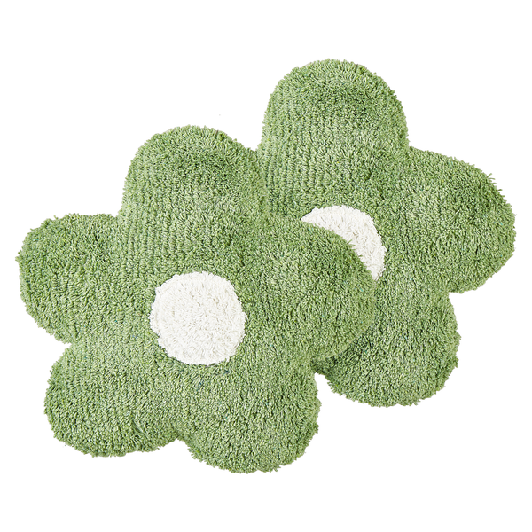Dekokissen Baumwolle Blumenform grün 30 x 30 cm 2er Set SORREL