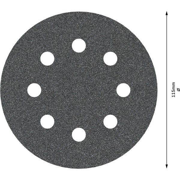 Schleifpapier, 115 mm Durchmesser, mit Löchern