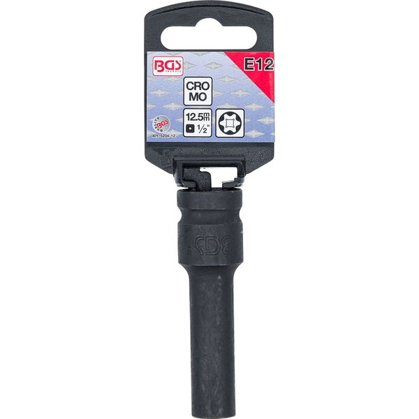 BGS Technic Steckschlüssel Einsatz E12, 12.5 Millimeter, 1/2 Zoll